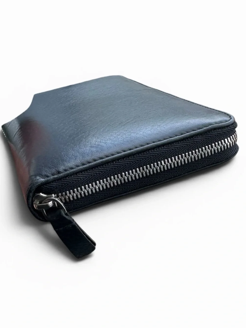 Balenciaga Black Leather Zip Wallet